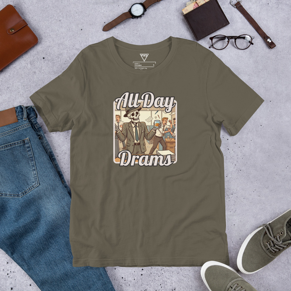 "All Day Drams" T-Shirt | Soft Cotton Whisky Graphic Tee - Image 4