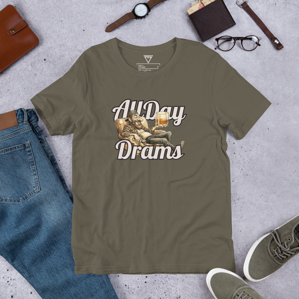 "All Day Drams" T-Shirt | Soft Cotton Whisky Graphic Tee - Image 6