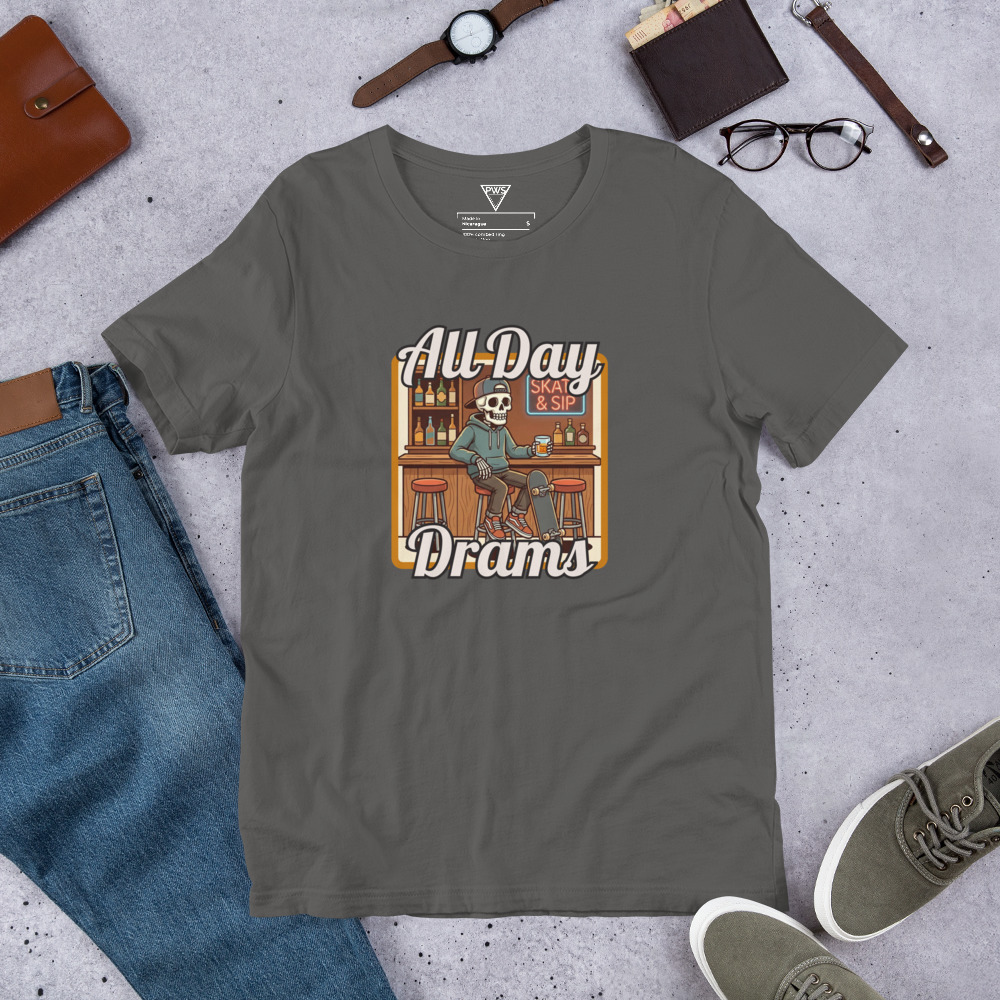 "All Day Drams" T-Shirt | Soft Cotton Whisky Graphic Tee - Image 3