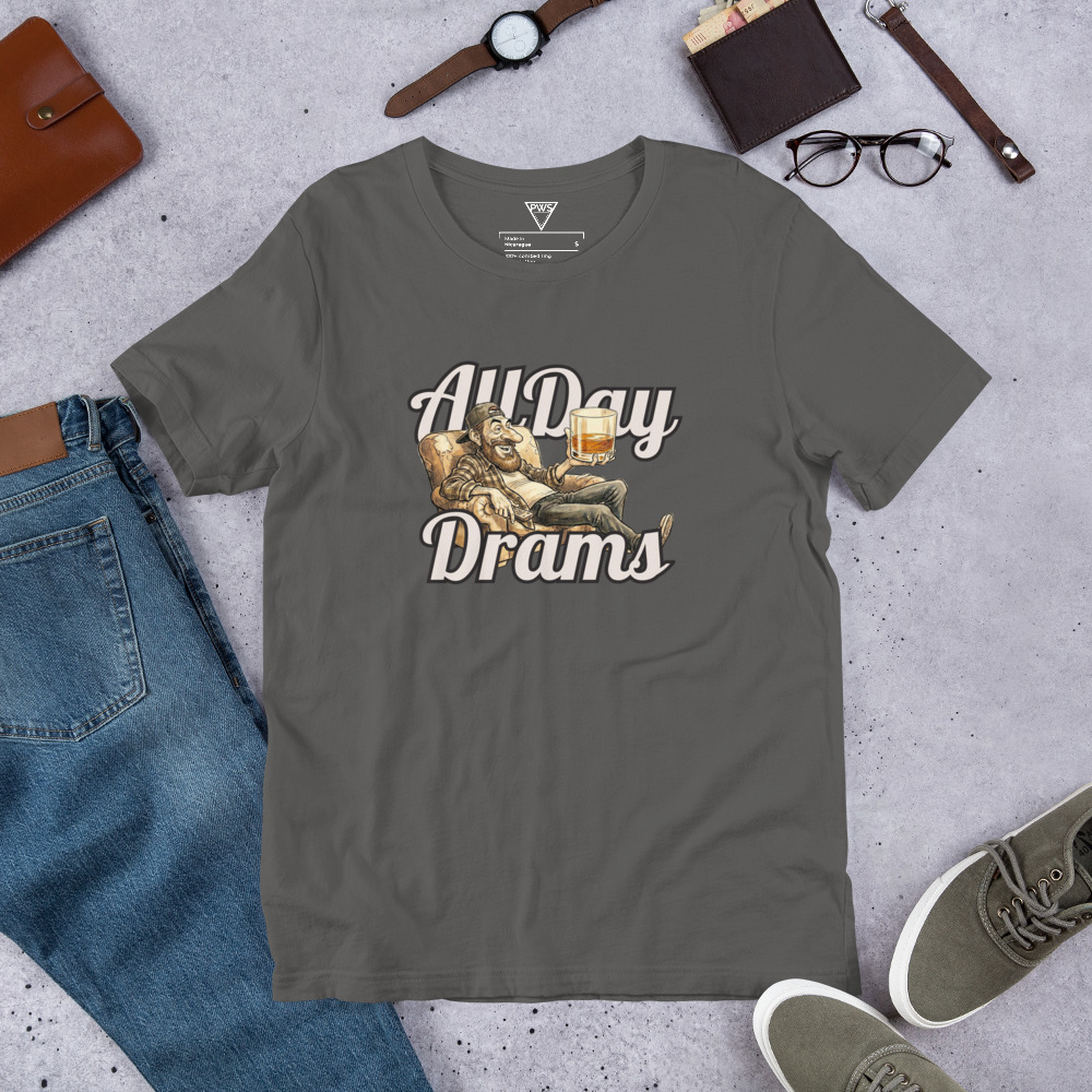 "All Day Drams" T-Shirt | Soft Cotton Whisky Graphic Tee - Image 5