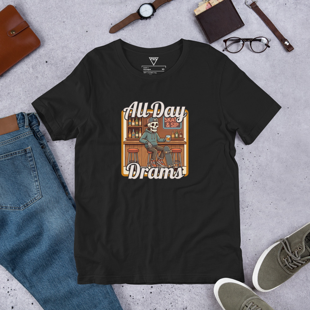 "All Day Drams" T-Shirt | Soft Cotton Whisky Graphic Tee - Image 2
