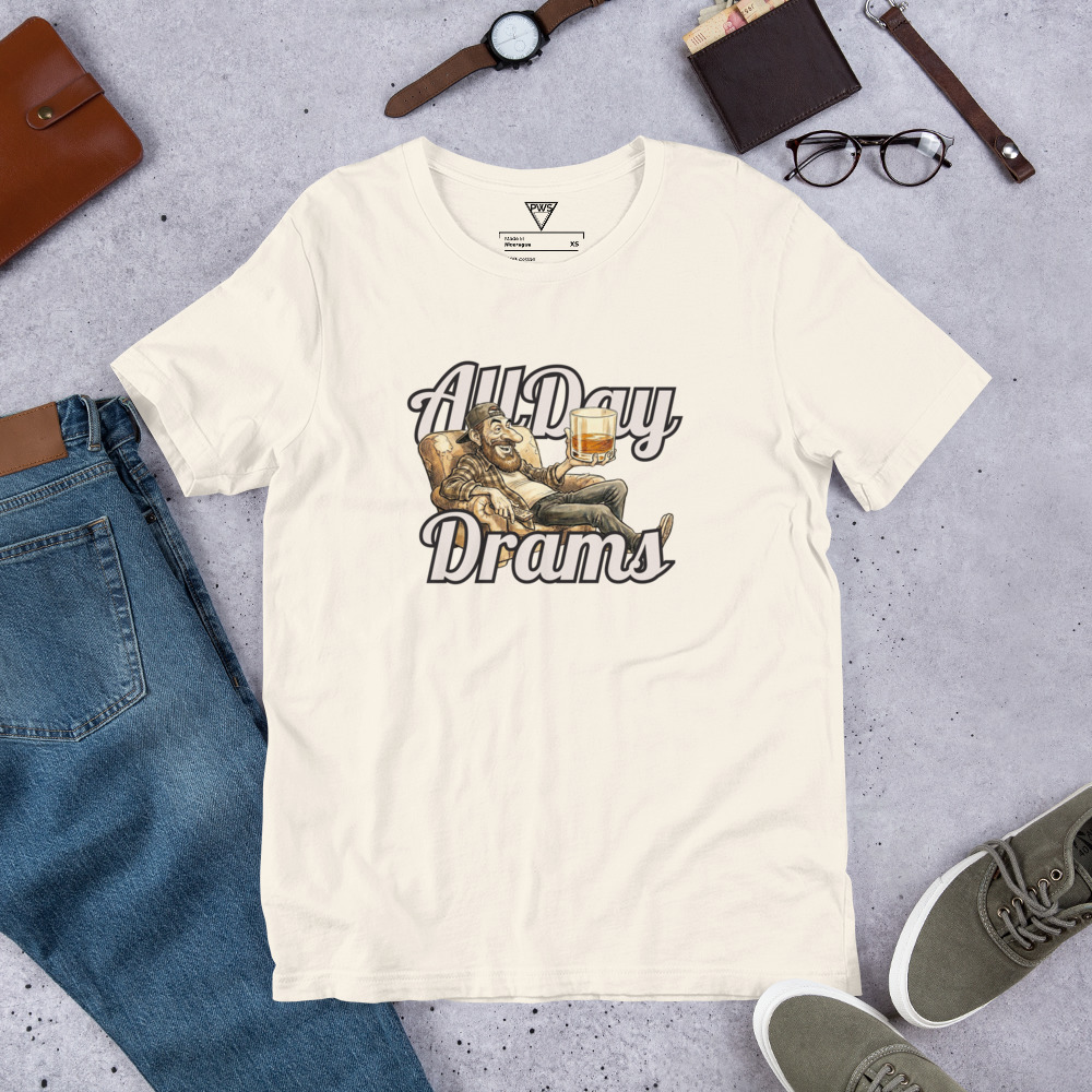 "All Day Drams" T-Shirt | Soft Cotton Whisky Graphic Tee - Image 7